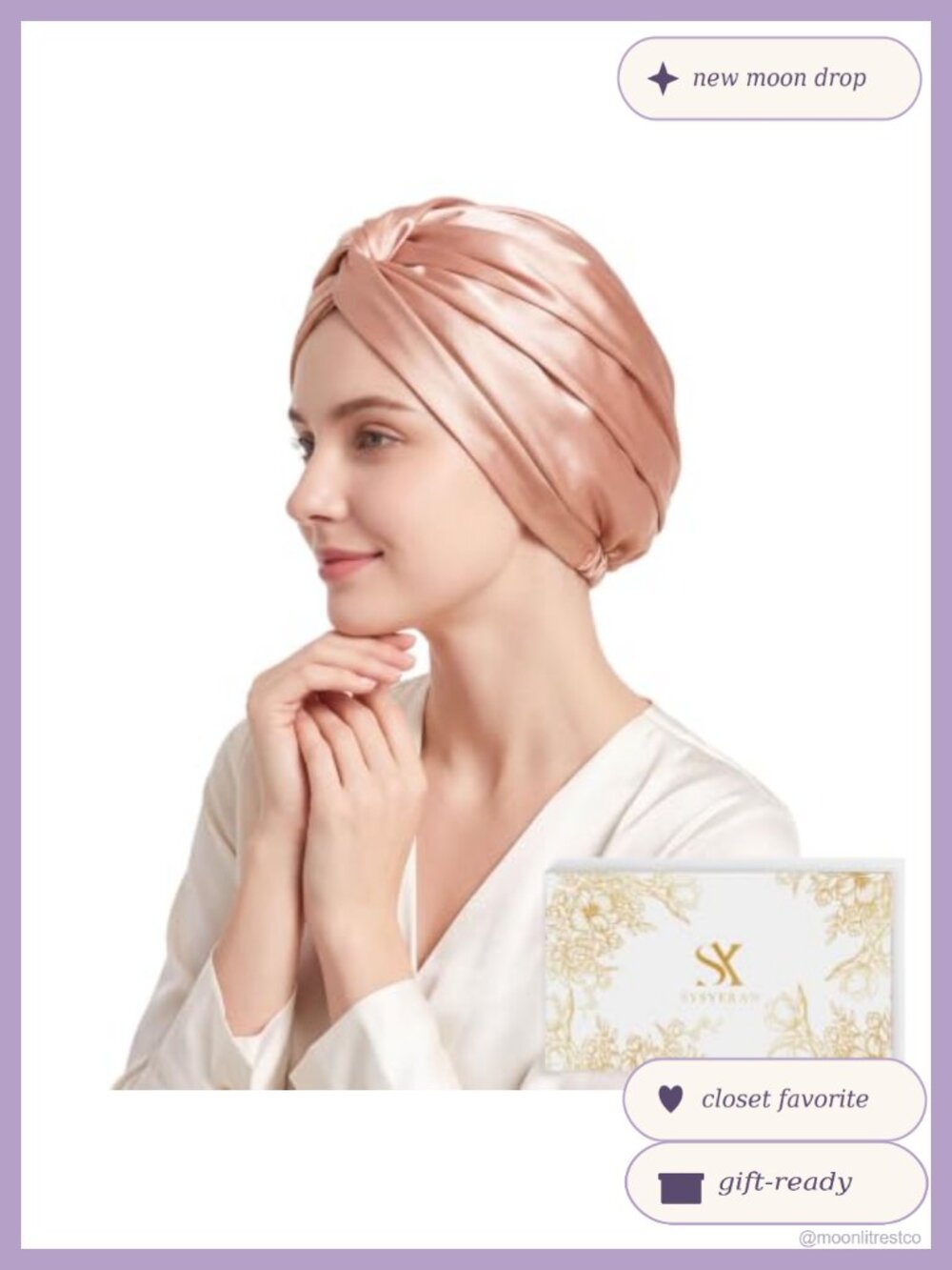 19MM Mulberry Silk Hair Bonnet for Sleeping Women